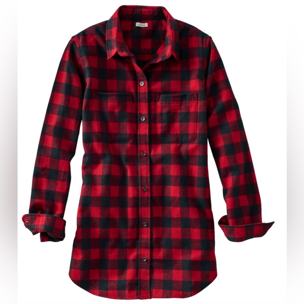 L.L Bean Scotch Plaid Flannel Shirt, Tunic Rob Roy  Size Medium